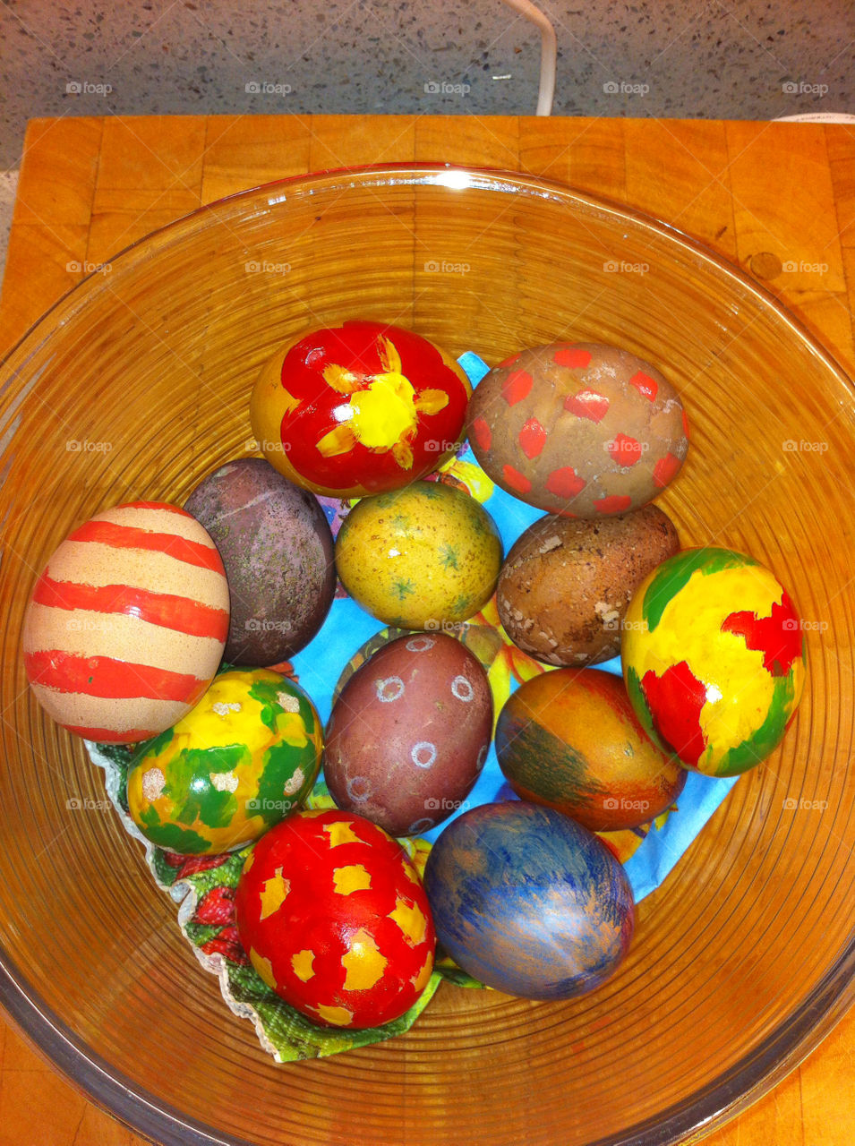 easter eggs coloured eggs. by