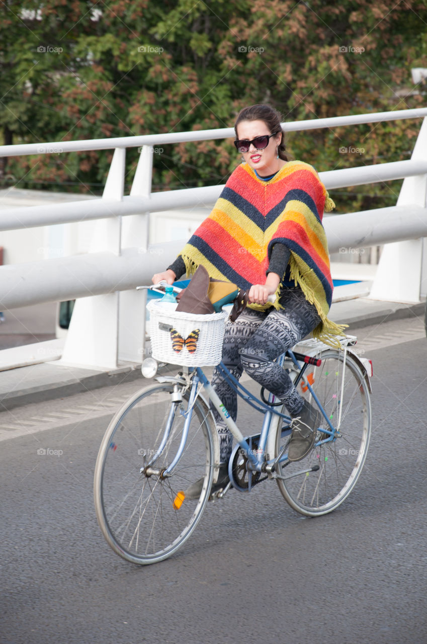 Girl on a bicycle