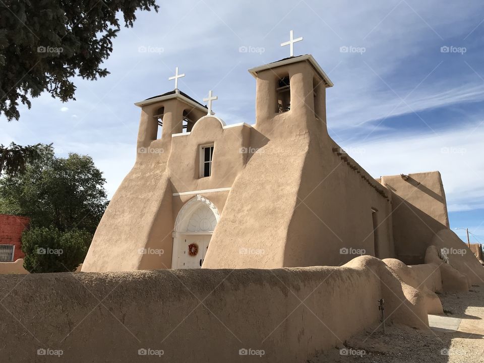 Adobe church at Ranchos de Taos, New Mexico