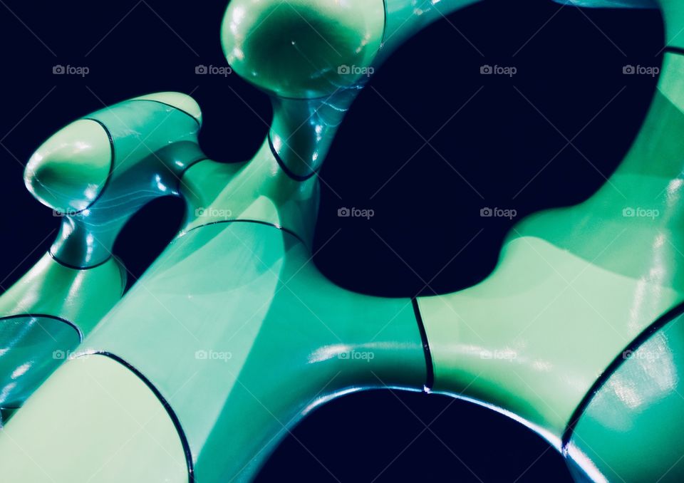 Green Artwork at the night: The Cactus.