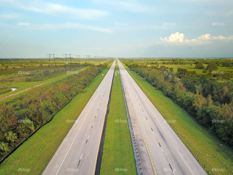 Florida Turnpike Green Straight Highway