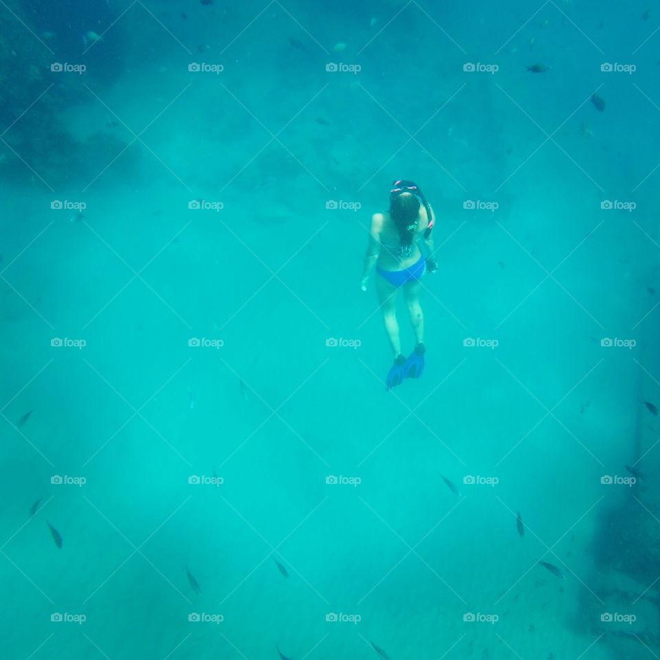 Free diving. Free diving off Electric beach on Oahu