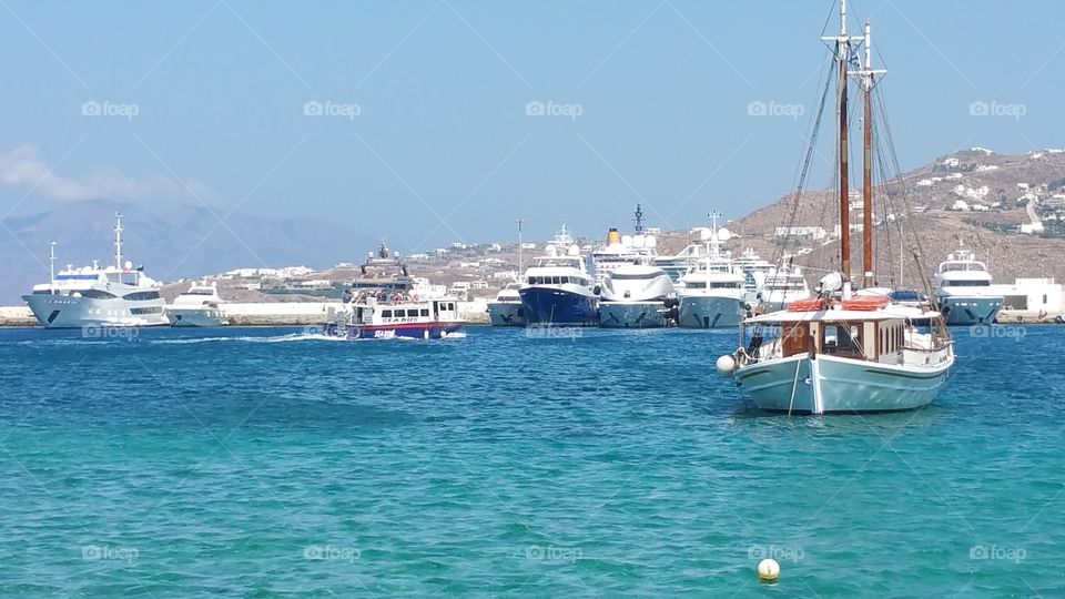 Yachts in Mykonos