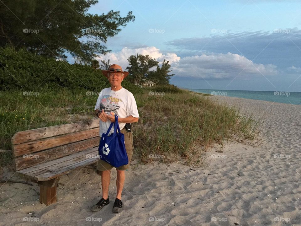 Handsome man on the beach.