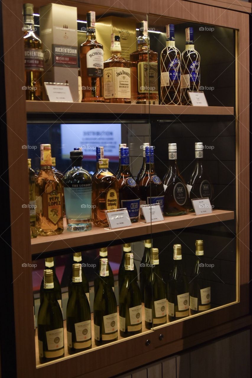 A display full of alcohol. Which one your favourite?
