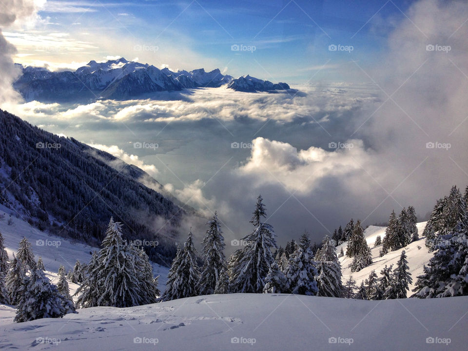 Winter landscape in the Swiss Alpes