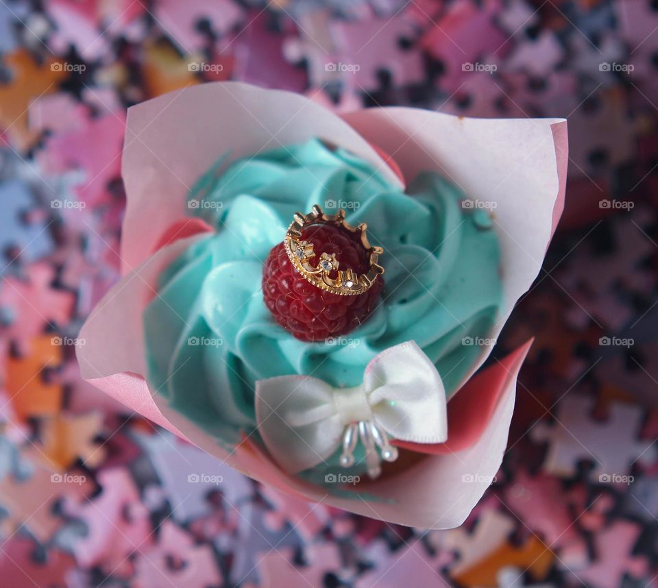 blue cupcake princess kawaii