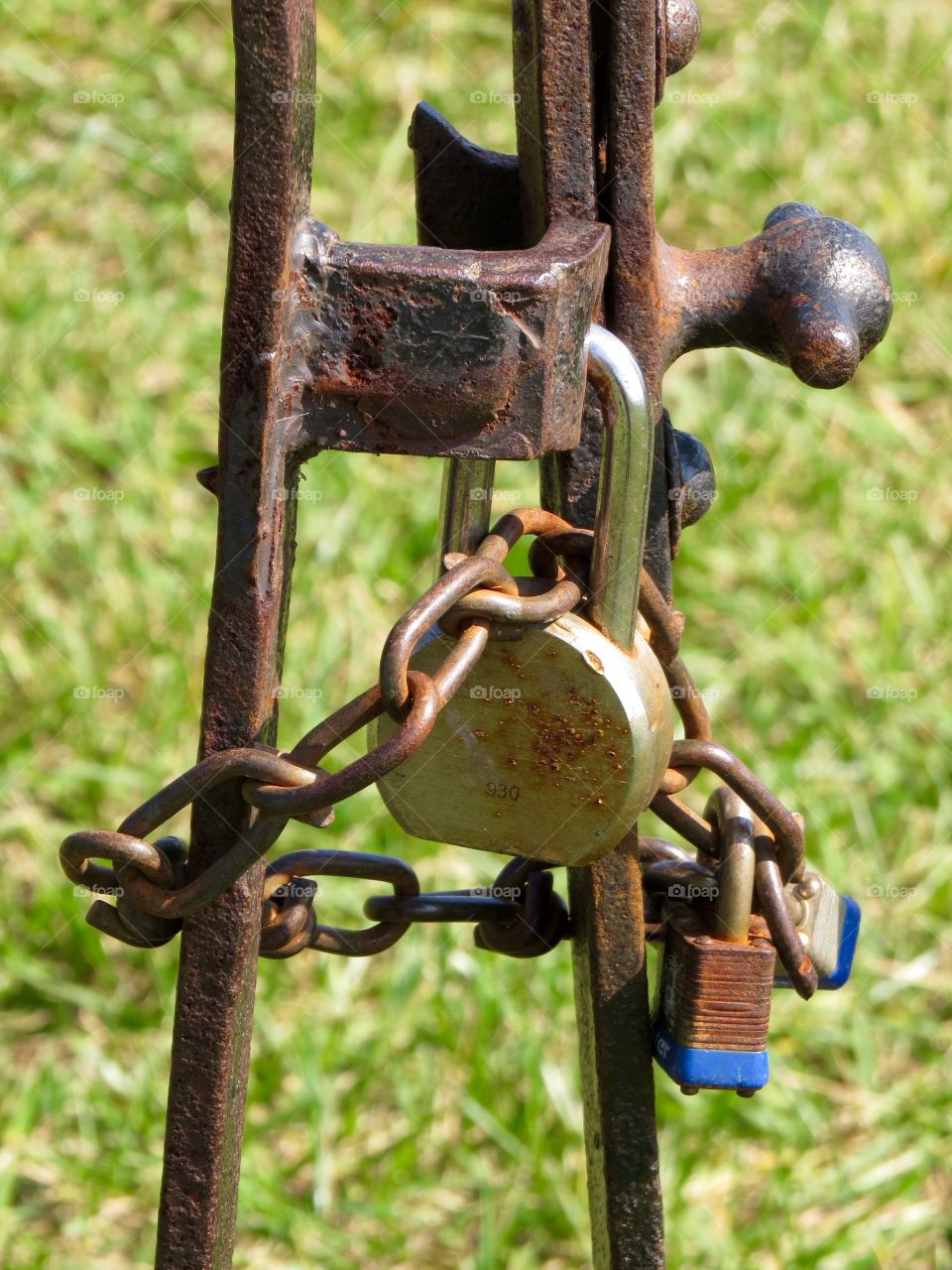 Locked. Locked gate at The William Livingstone Memorial Lighthouse on Belle Isle in Detroit, MI