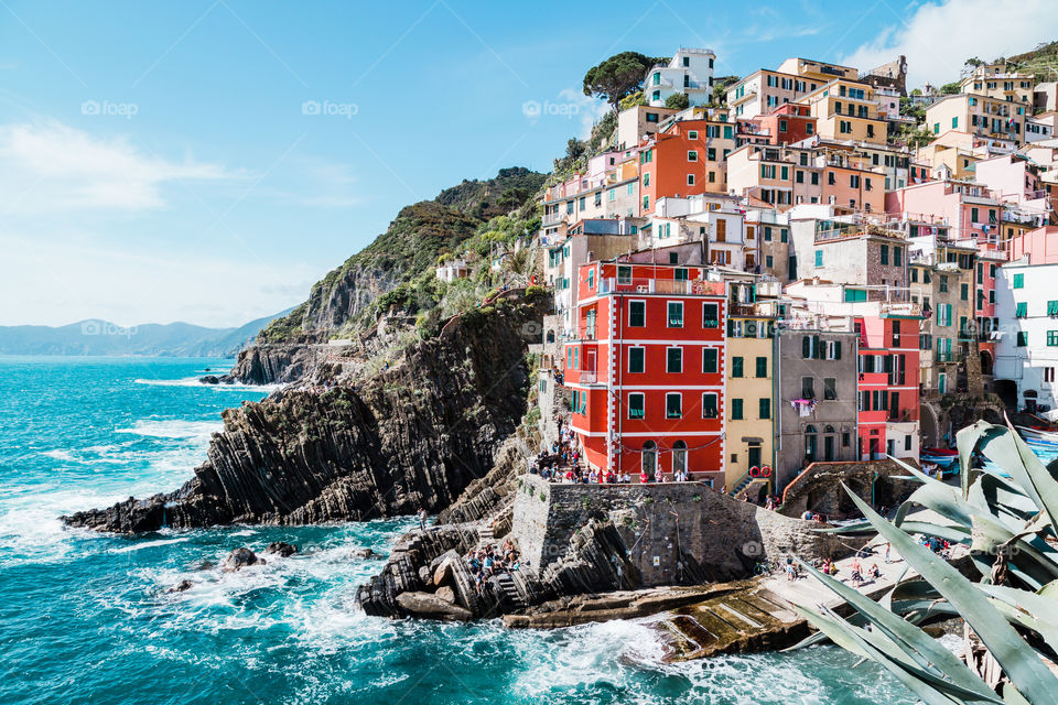 The colorful houses of the beautiful Rio Maggiore, one of the pearls of the Cinque Terre