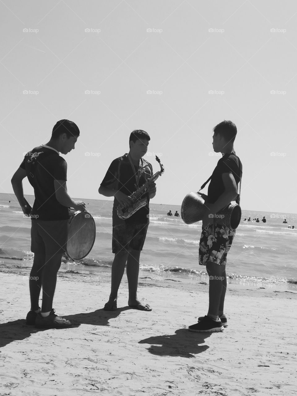 Musicians on Beach