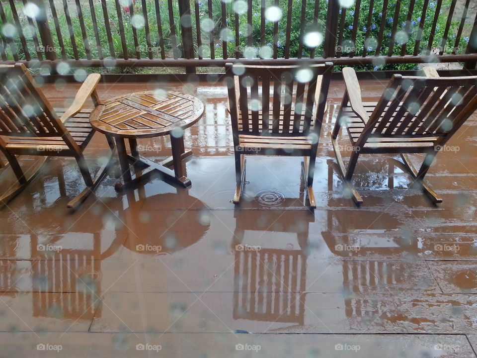 rainy deck