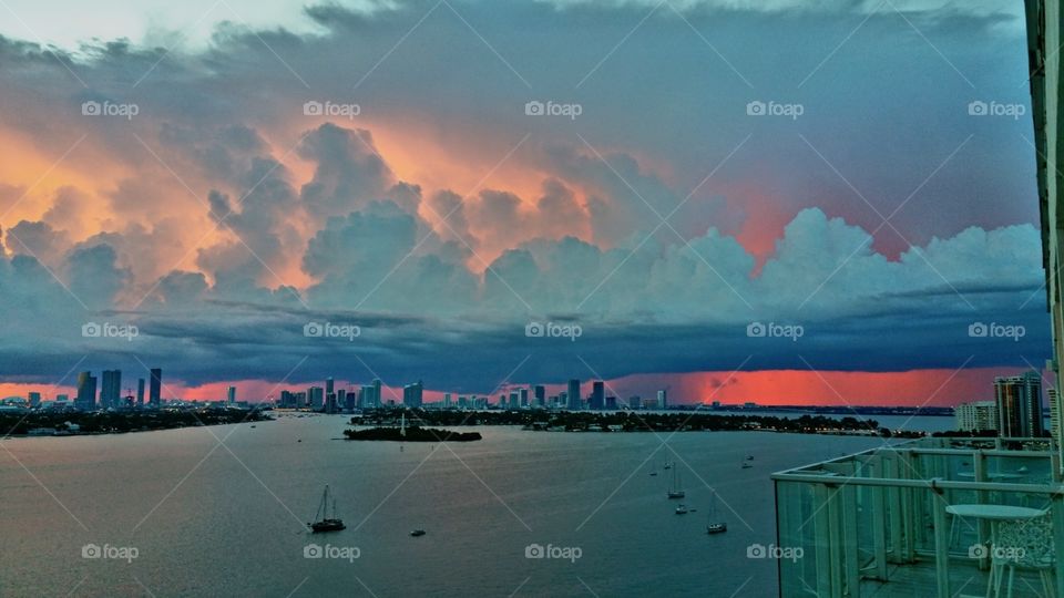 sunset over Miami