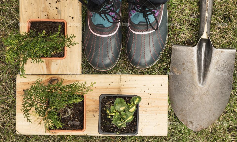 Gardening flat lay