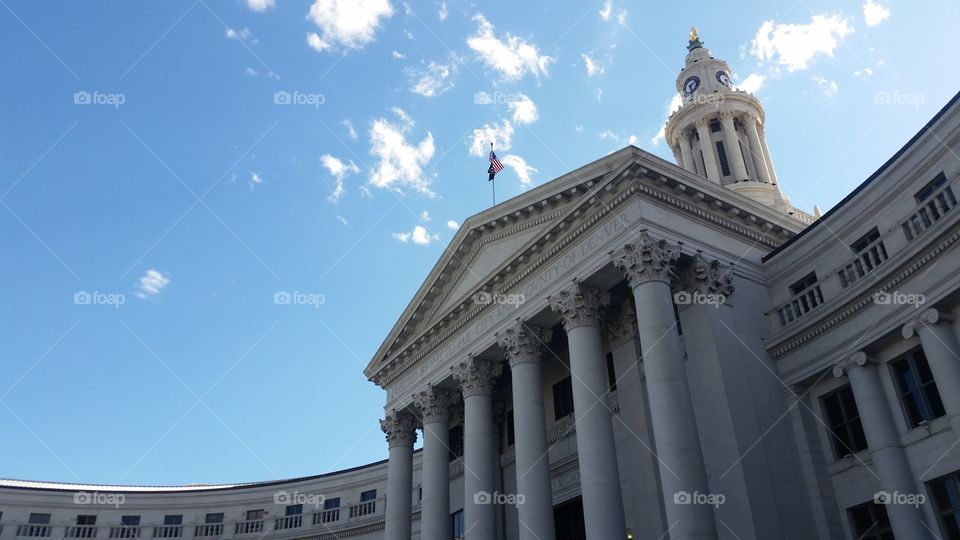 Denver Court House. Enjoying the shade and downtown Denver when I notice how beautiful the structure is while sitting down