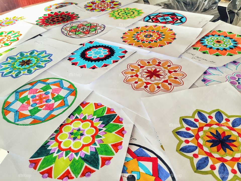 Mandala colorful decorative units are works of art for my outstanding students