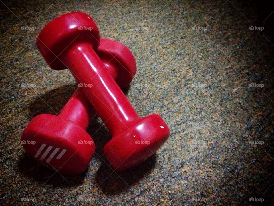 Red dumbbells