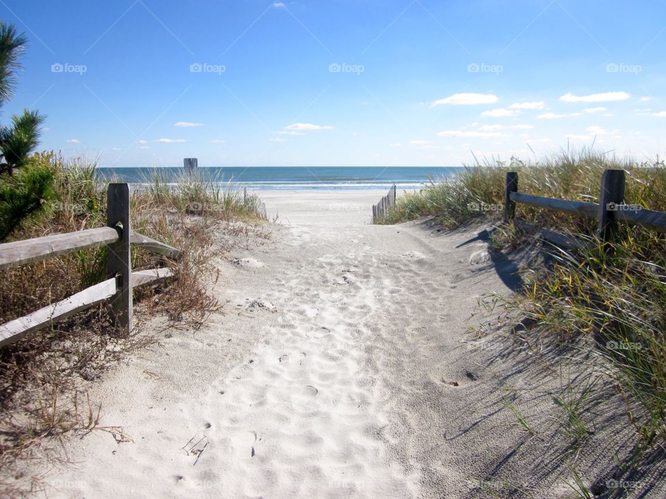 Beach path, Sea Isle City, New Jersey. 