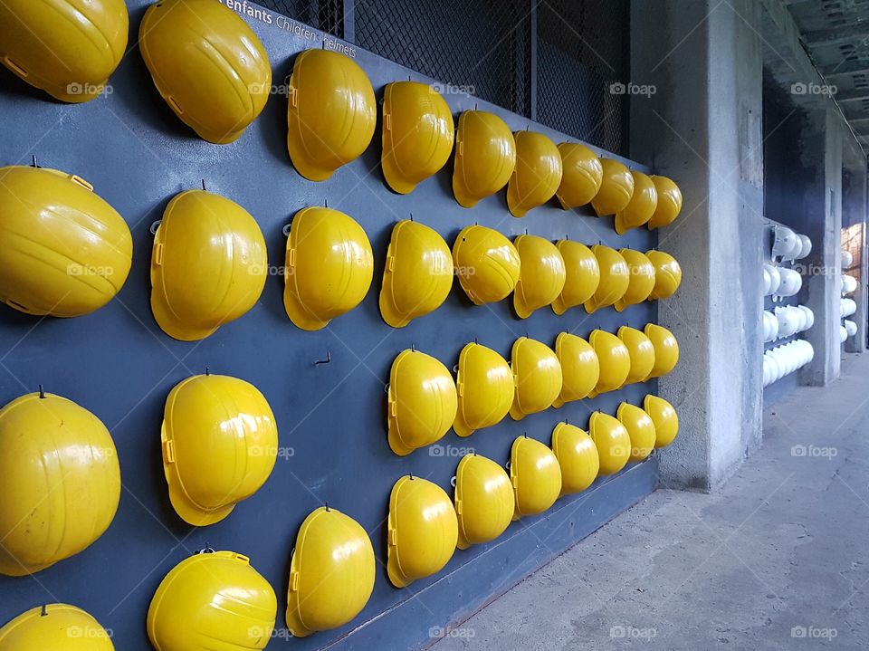 helmets wall