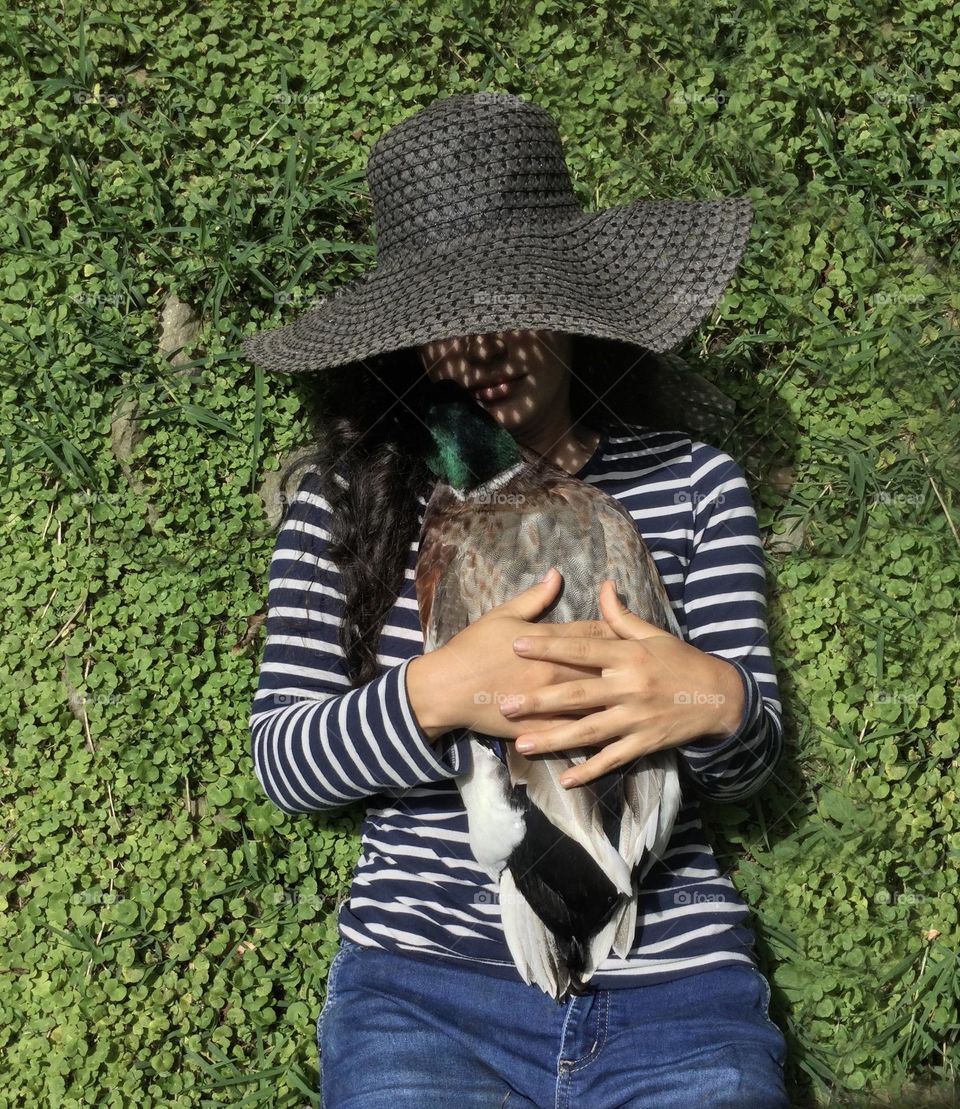 Girl and duck