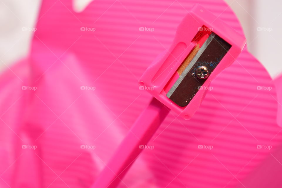 PINK PENCIL SHARPENER AND PINK PENCIL