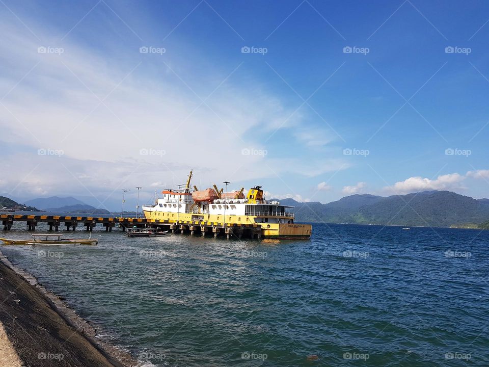 The ship is moored at pier.