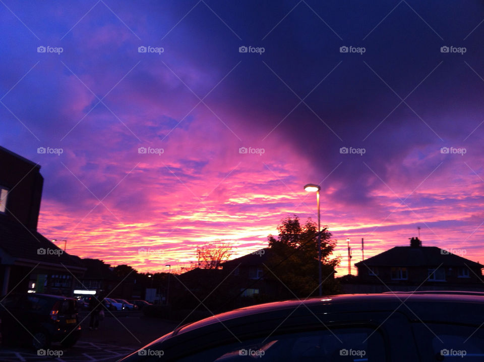 sky red sunset clouds by kmcw1405