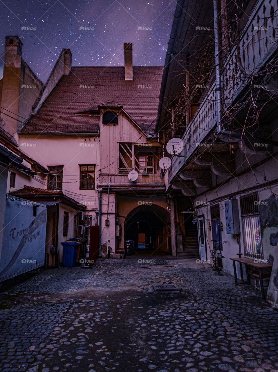 dark night , historical street