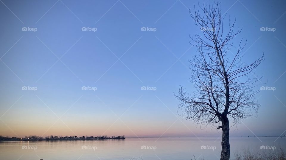 Hazy Lake Evening