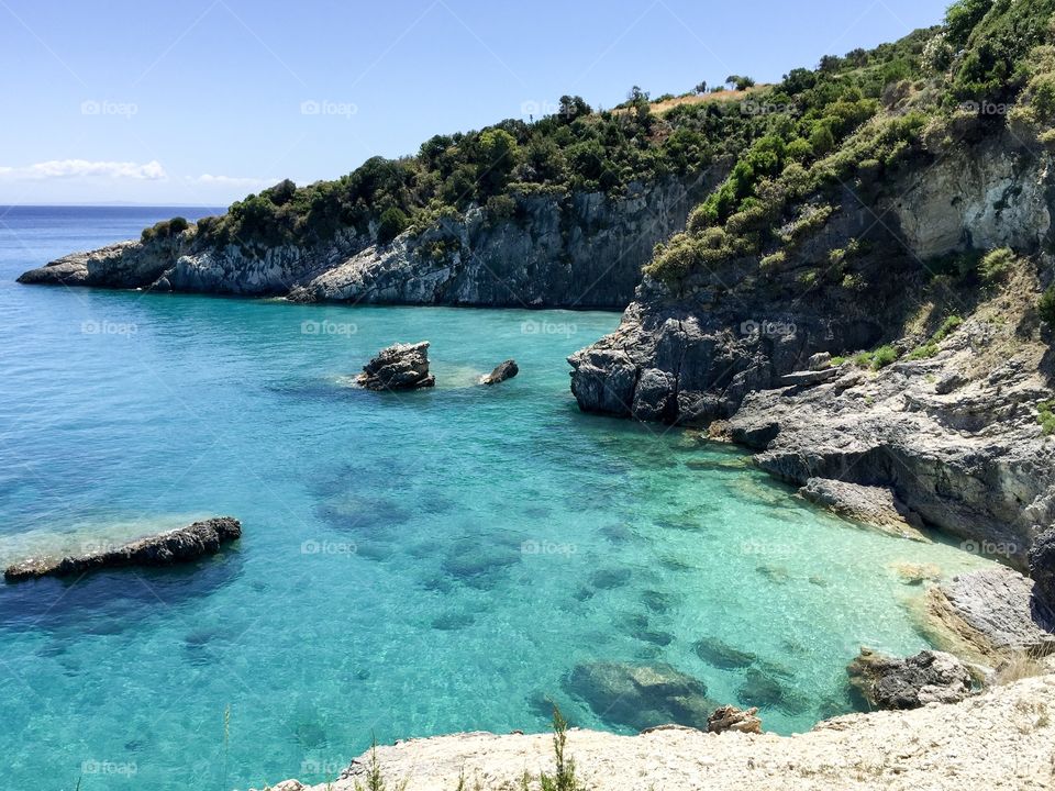 Crystal clear waters of Zakynthos island