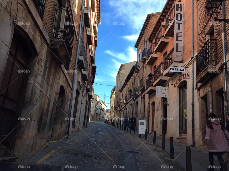 Street in a countryside town , Spain