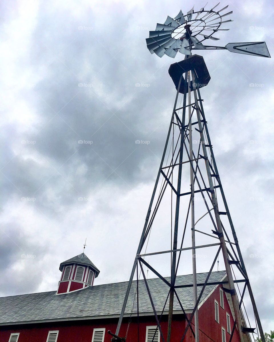 Windmill and barn.