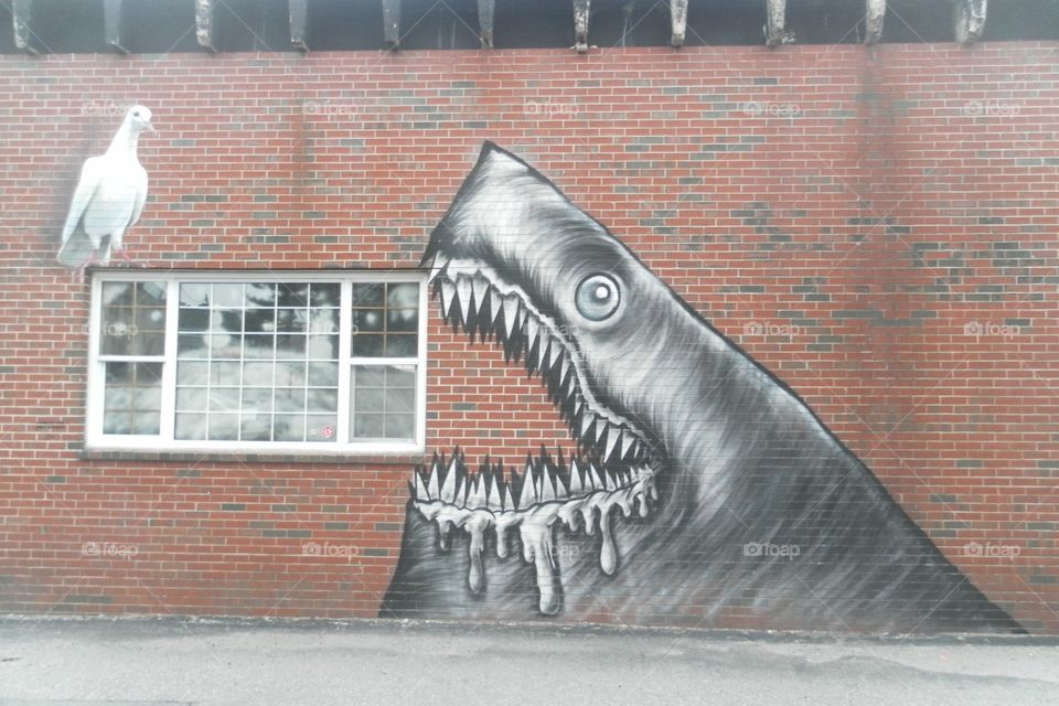 Building Mural . Portsmouth, New Hampshire.  Photo taken April 2015.
