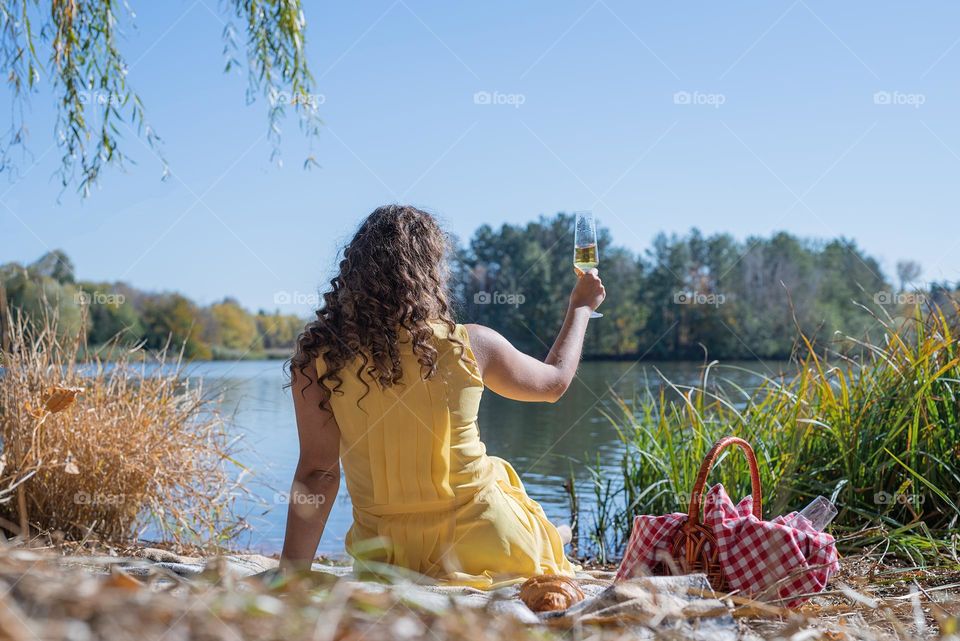 woman on picnic