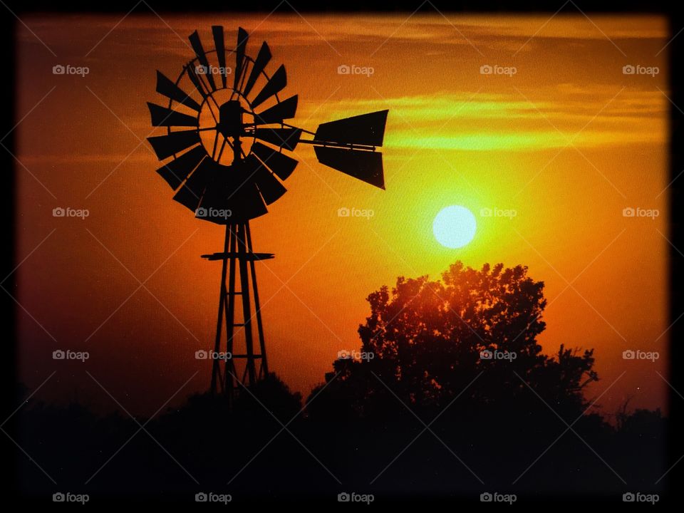 Sunset. Sunset on the plains in Oklahoma