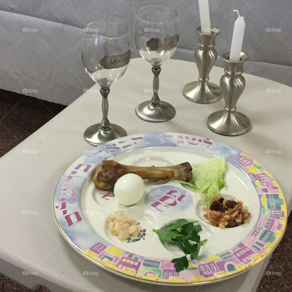 Passover table setting 