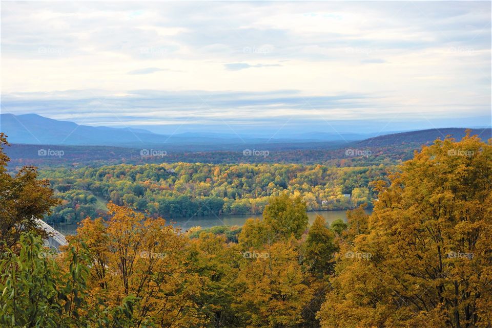 Hudson Valley Hudson River Fall View