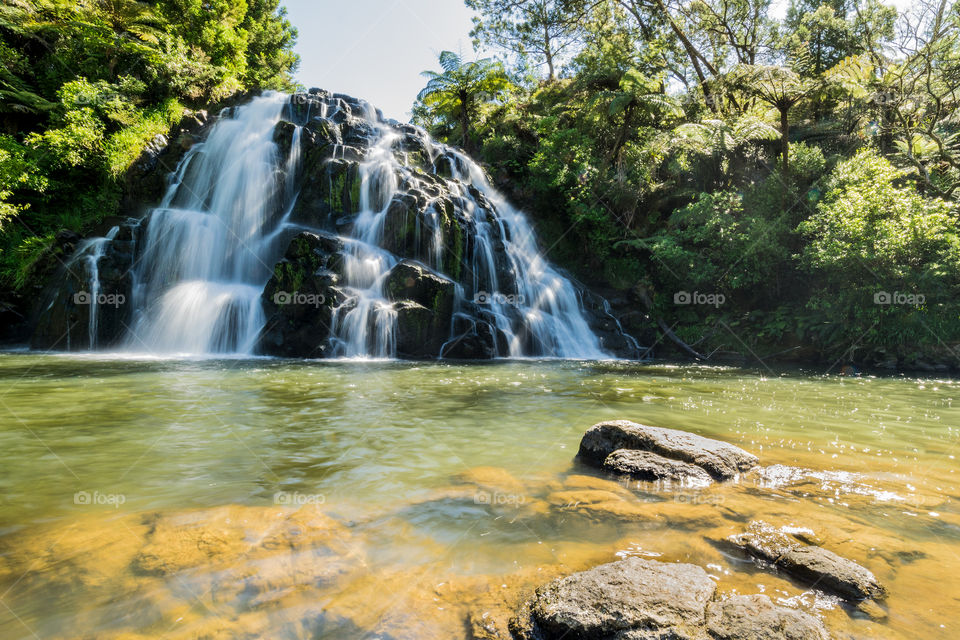 Scenic view of waterfall