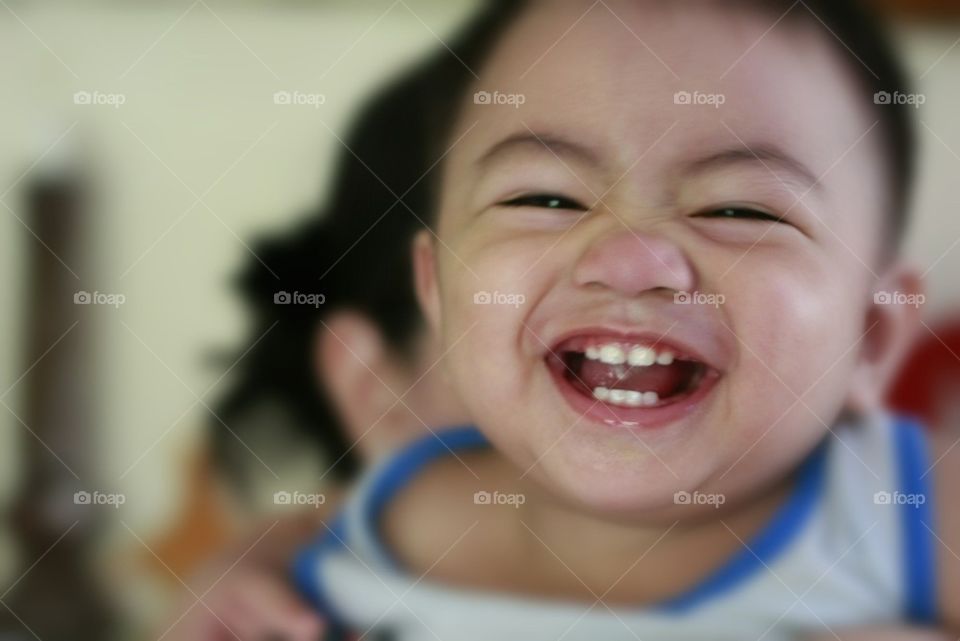 Little boy laughing