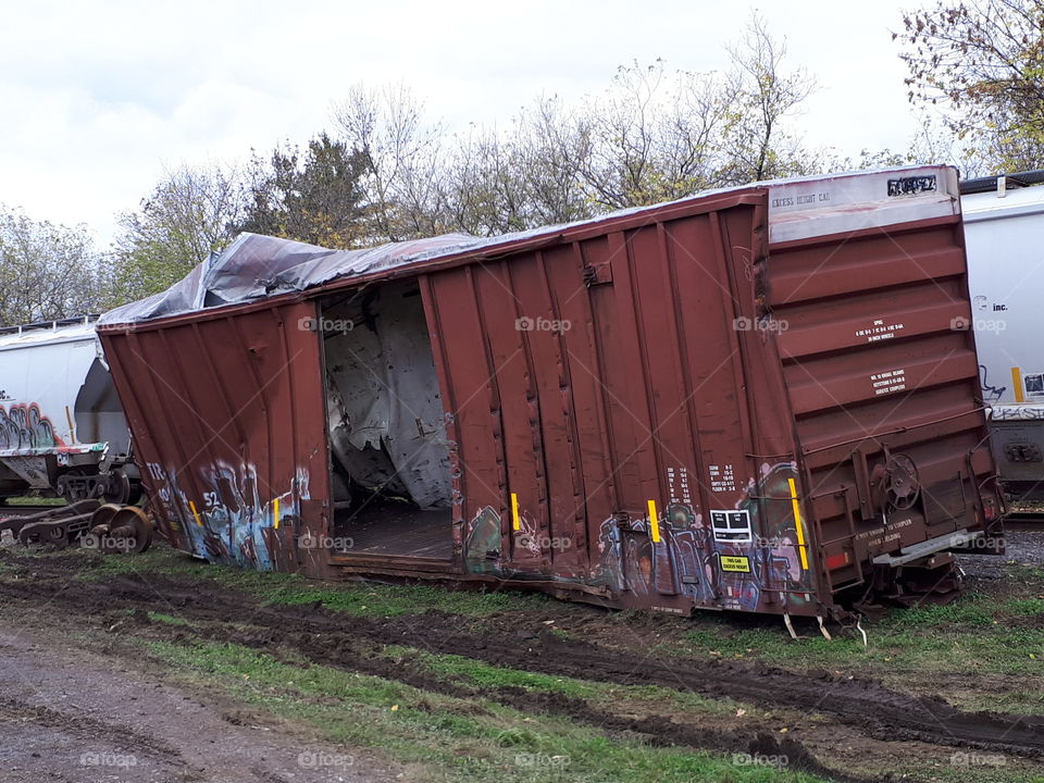 oldrusty bridge train wreck crash track wagons old rusty