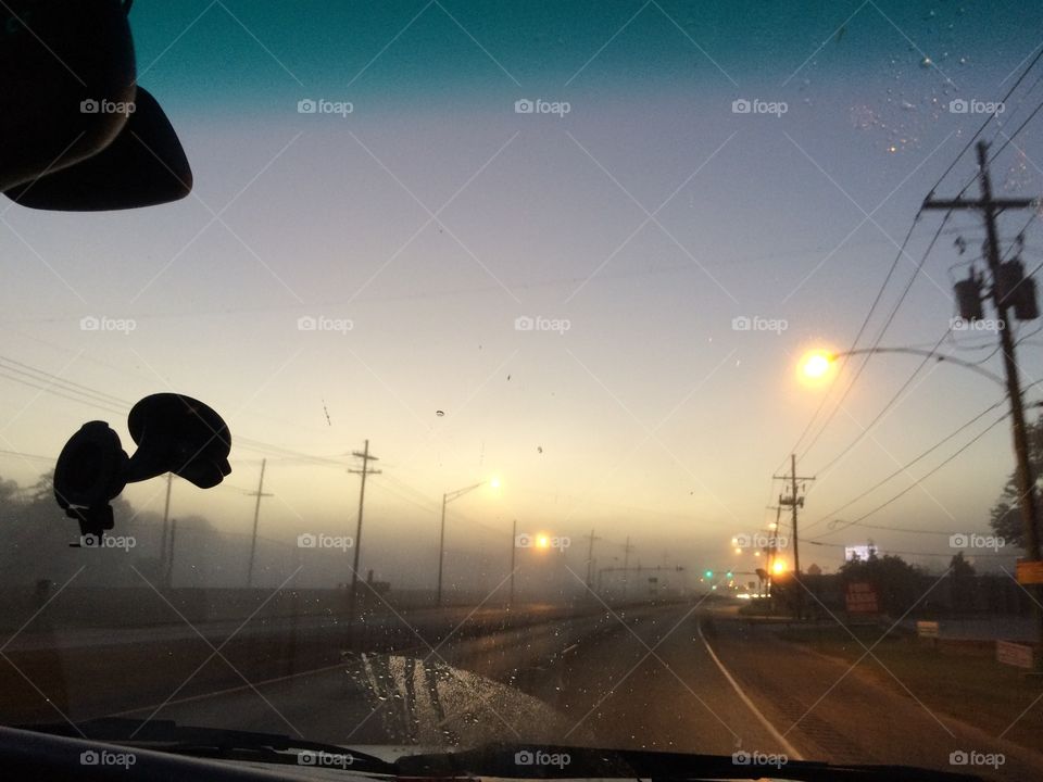 Foggy morning drive