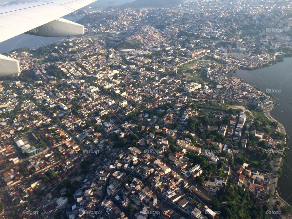 On the heights, airplane.