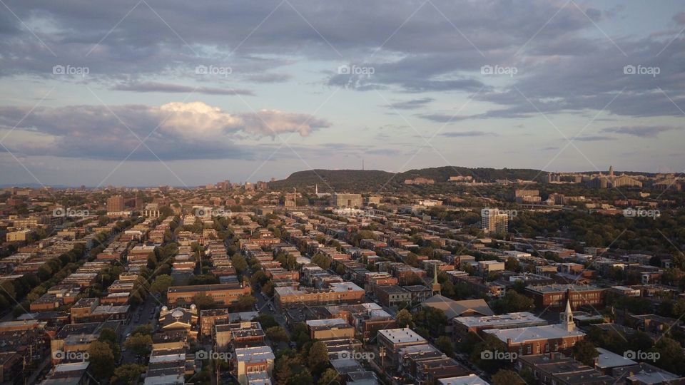 View of town from Above in Canada 
