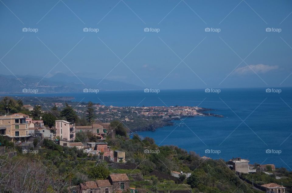 Landscape on the sea from Acireale, Sicily