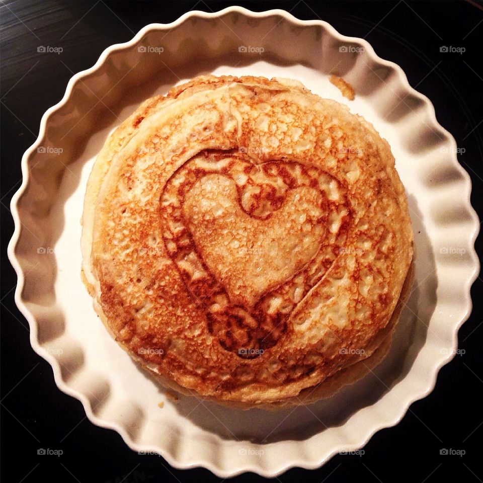 pancakes food heart