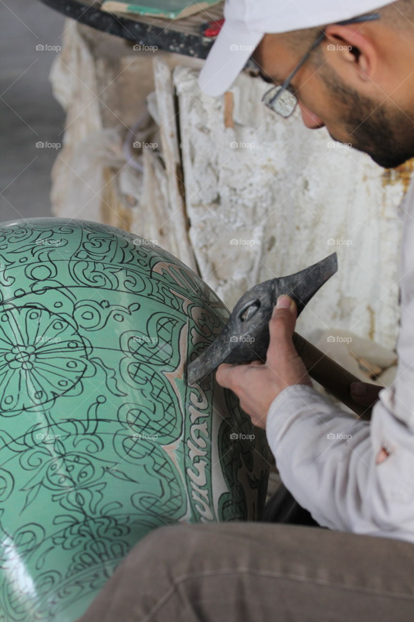 Pottery work in Fez 
