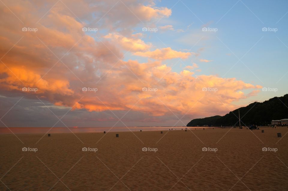 Beach, Sunset, Water, Sea, Dawn