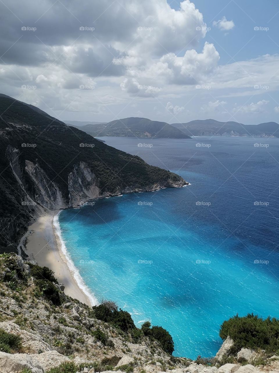 Kefalonia. Seashore, seascape, amazing scenery, blue water. Travel time.