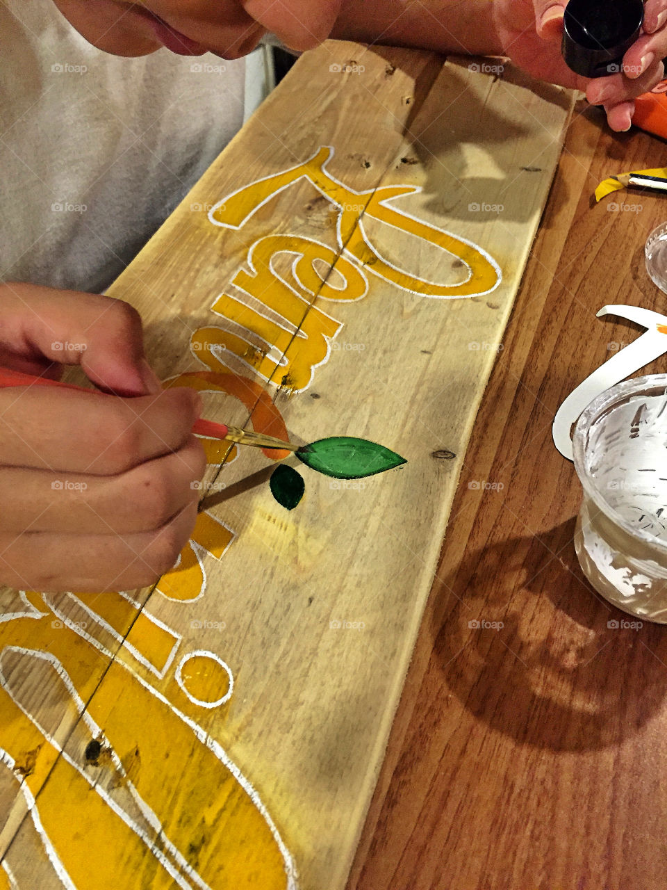 Painting a sign board