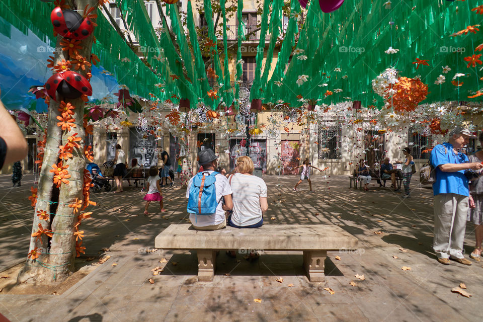 La plaza en fiestas