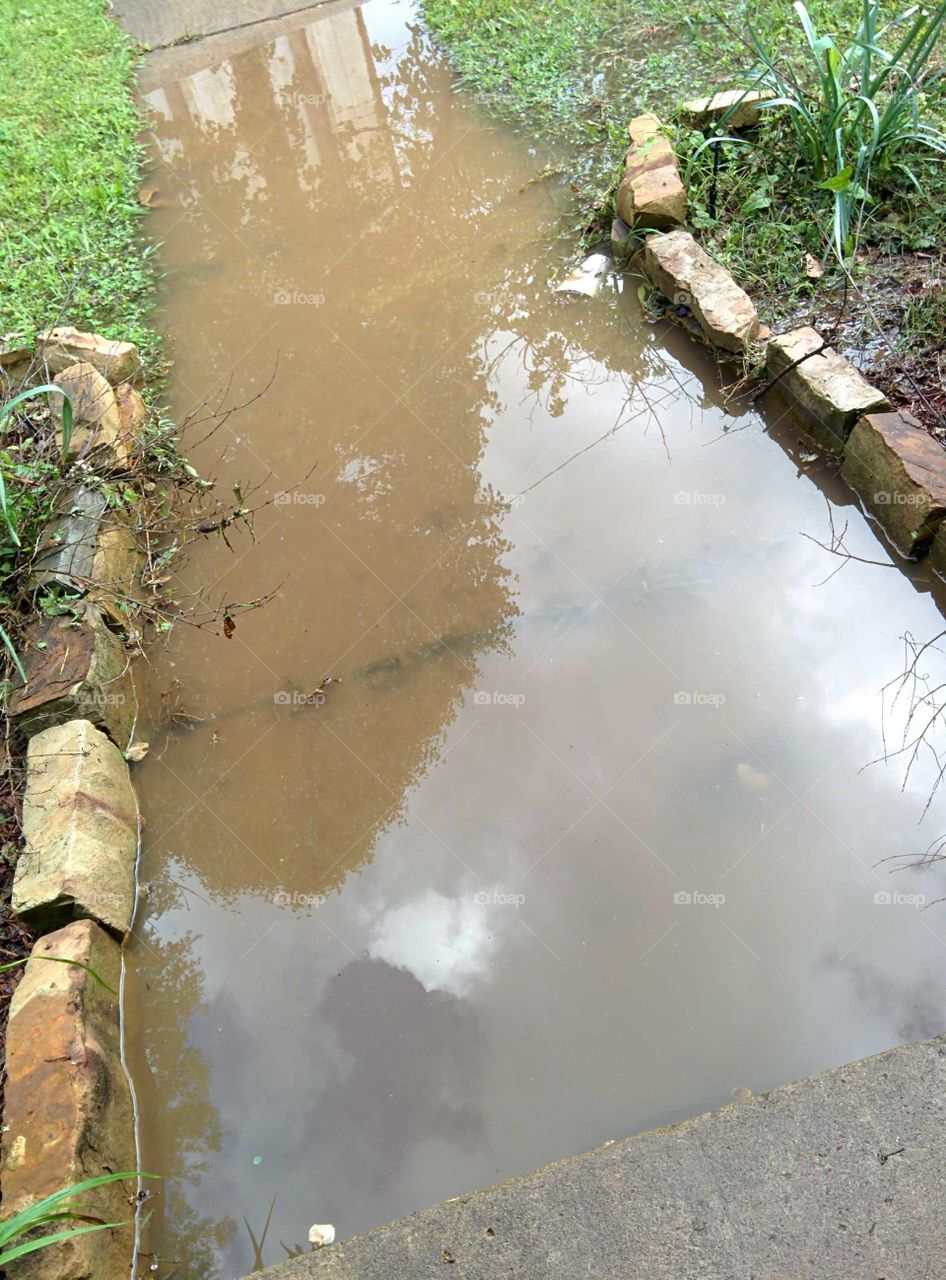 Flooded sidewalk